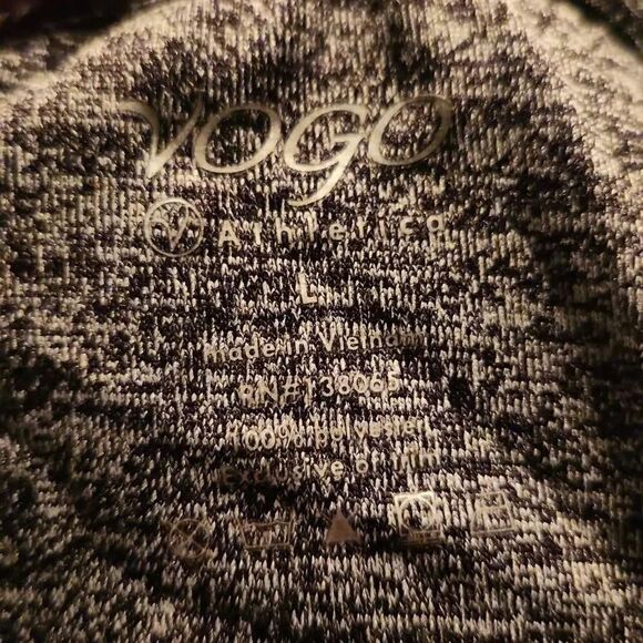 Vogo Athletica Ladies Gray Marled Short Sleeve Dri Fit Shirt - Size Large - Picture 4 of 4